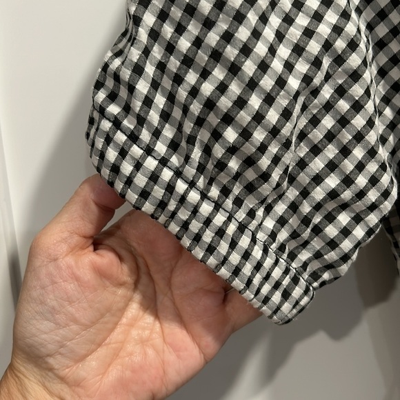 Dex M Gingham Plaid Mini Dress Button Down Belted Short Sleeves - Picture 4 of 12